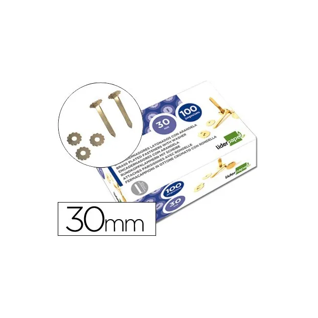 ENCUADERNADORES LIDERPAPEL 30 MM CON ARANDELA -LATONADOS -CAJA DE 100