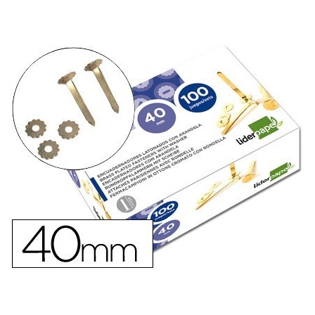 ENCUADERNADORES LIDERPAPEL 40 MM CON ARANDELA -LATONADOS -CAJA DE 100
