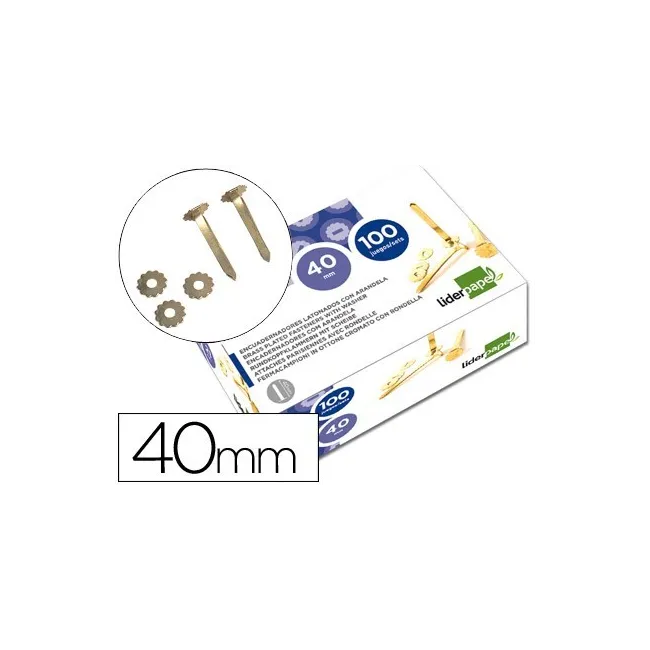 ENCUADERNADORES LIDERPAPEL 40 MM CON ARANDELA -LATONADOS -CAJA DE 100