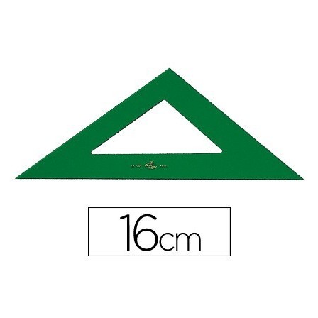 ESCUADRA FABER CASTELL 16 CM PLASTICO VERDE