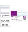 FICHA LIDERPAPEL RAYADA No.4 125X200MM PAQUETE DE 100 180G