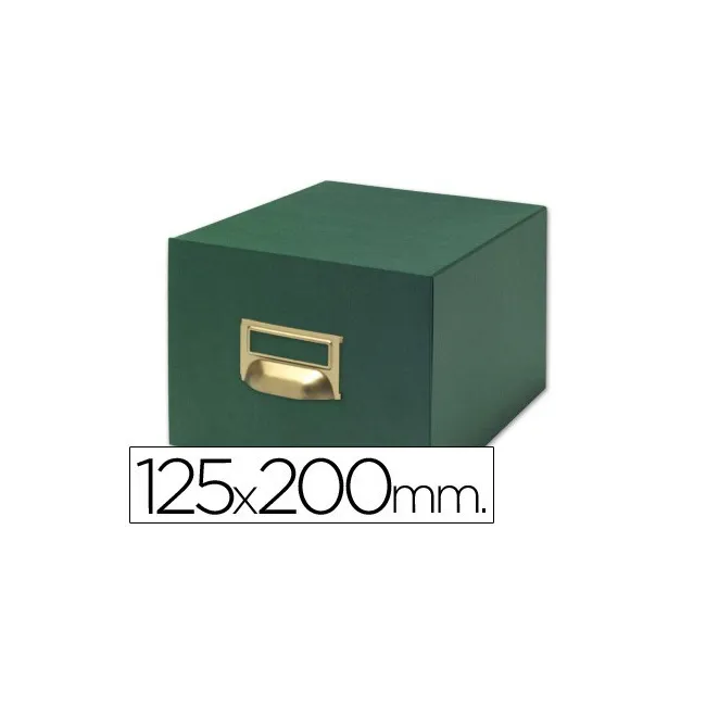 FICHERO FICHAS TELA VERDE 500 FICHAS N.4 -TAMAÑO 125X200 MM