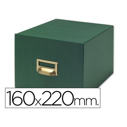 FICHERO FICHAS TELA VERDE 500 FICHAS N.5 -TAMAÑO 160X220 MM