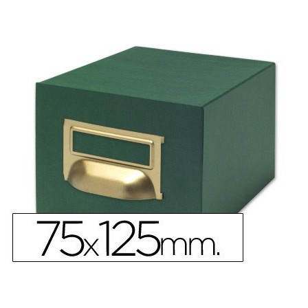 FICHERO FICHAS TELA VERDE 500 FICHAS N.2 -TAMAÑO 75X125 MM