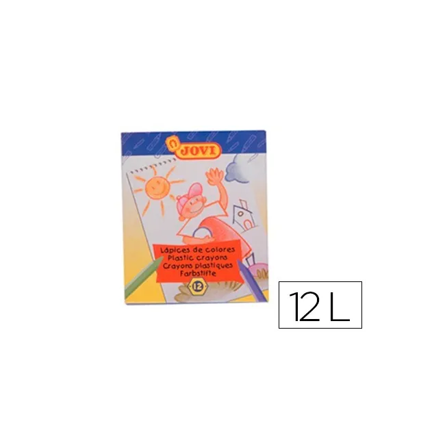 LAPICES CERA JOVI HEXAGONAL CAJA DE 12 COLORES