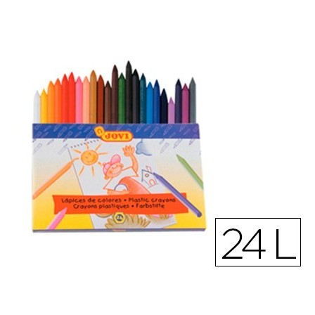 LAPICES CERA JOVI HEXAGONAL CAJA DE 24 COLORES
