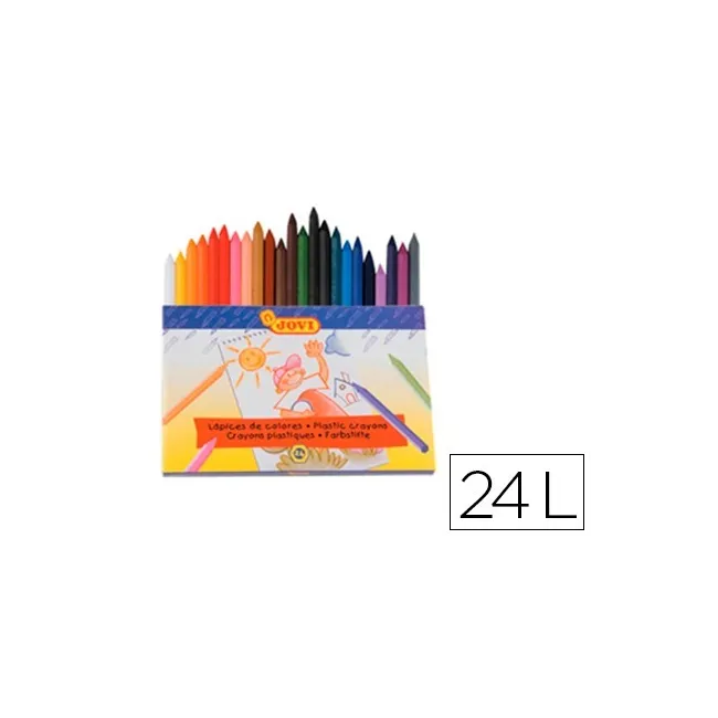 LAPICES CERA JOVI HEXAGONAL CAJA DE 24 COLORES