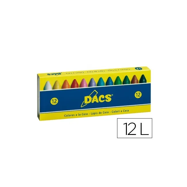 LAPICES CERA DACS CAJA DE 12 COLORES