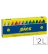 LAPICES CERA DACS CAJA DE 12 COLORES