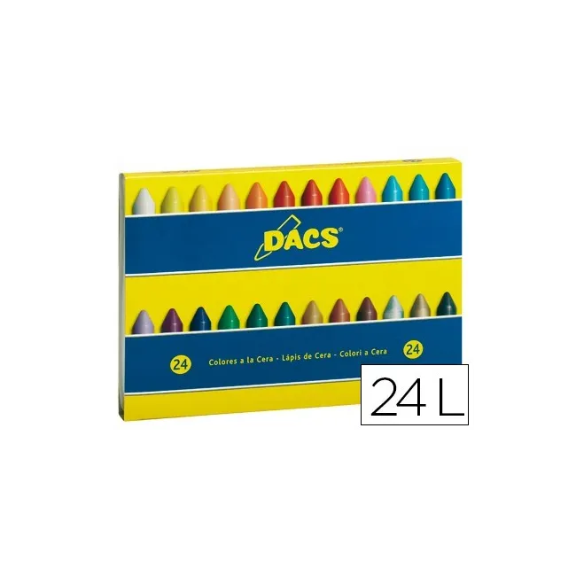 LAPICES CERA DACS CAJA DE 24 COLORES