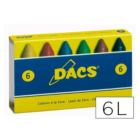 LAPICES CERA DACS CAJA DE 6 COLORES