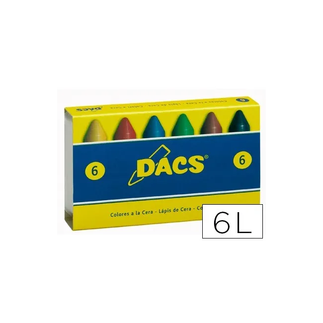LAPICES CERA DACS CAJA DE 6 COLORES