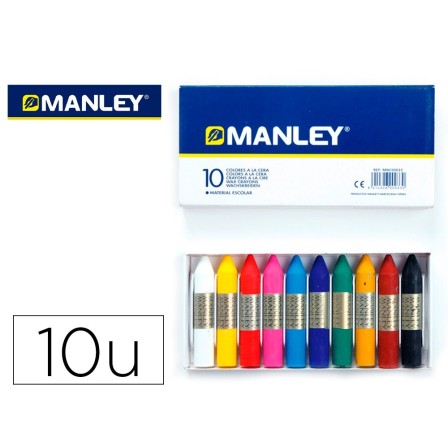 LAPICES CERA MANLEY -CAJA DE 10 COLORES REF.110