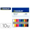 LAPICES CERA MANLEY -CAJA DE 10 COLORES REF.110