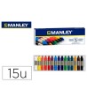LAPICES CERA MANLEY -CAJA DE 15 COLORES REF.115