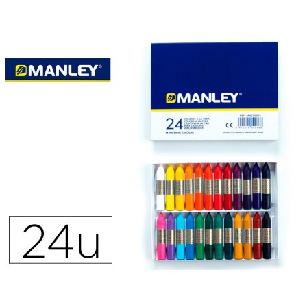 LAPICES CERA MANLEY -CAJA DE 24 COLORES REF.124