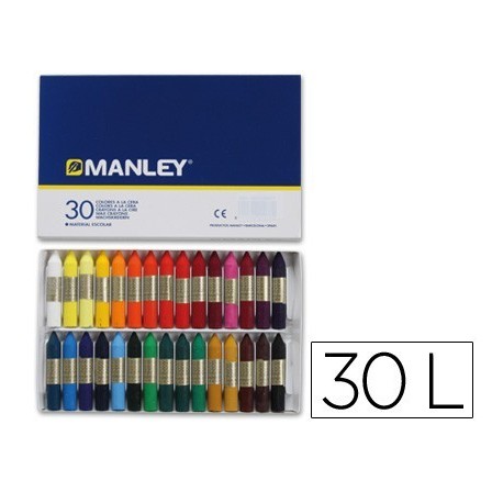 LAPICES CERA MANLEY -CAJA DE 30 COLORES