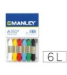 LAPICES CERA MANLEY -CAJA DE 6 COLORES REF.106