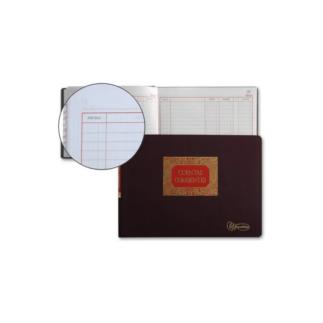 LIBRO MIQUELRIUS CUARTO -APAISADO -100 HOJAS -CUENTAS CORRIENTES -D...
