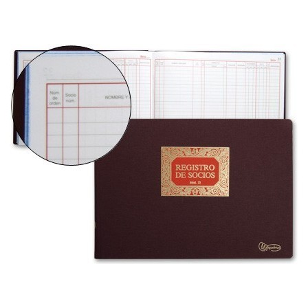 LIBRO MIQUELRIUS N. 13 FOLIO APAISADO 100 HOJAS -REGISTRO DE SOCIOS