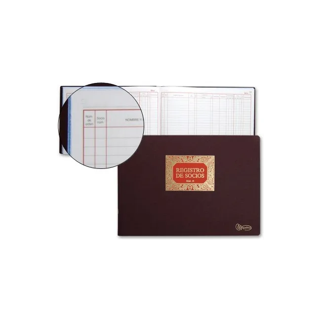 LIBRO MIQUELRIUS N. 13 FOLIO APAISADO 100 HOJAS -REGISTRO DE SOCIOS