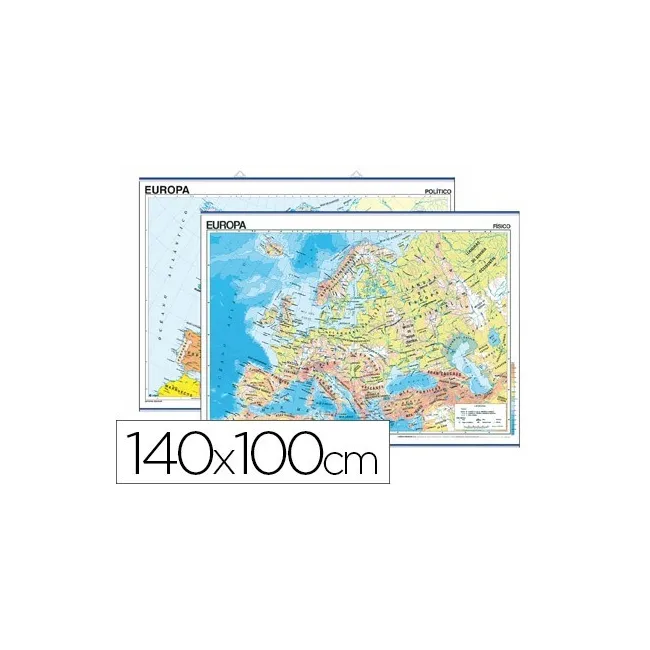 MAPA MURAL EUROPA FISICO/POLITICO -140 X 100 CM