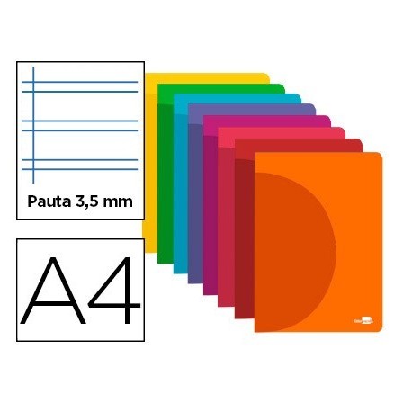 LIBRETA LIDERPAPEL 360 TAPA DE PLASTICO A4 48 HOJAS 90G/M2 PAUTA 4 ...