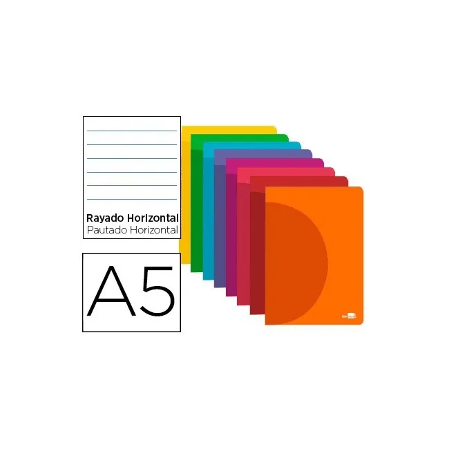 LIBRETA LIDERPAPEL 360 TAPA DE PLASTICO A5 48 HOJAS 90G/M2 HORIZONT...