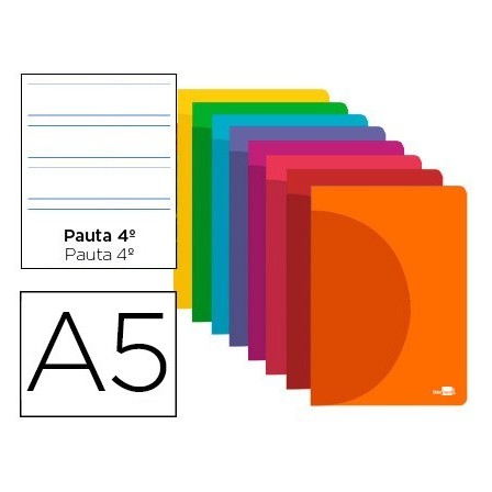 LIBRETA LIDERPAPEL 360 TAPA DE PLASTICO A5 48 HOJAS 90G/M2 PAUTA 4 ...