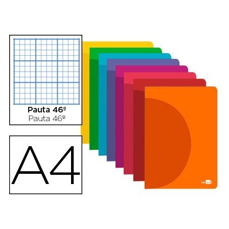 LIBRETA LIDERPAPEL 360 TAPA DE PLASTICO A4 48 HOJAS 90G/M2 RAYADO N...