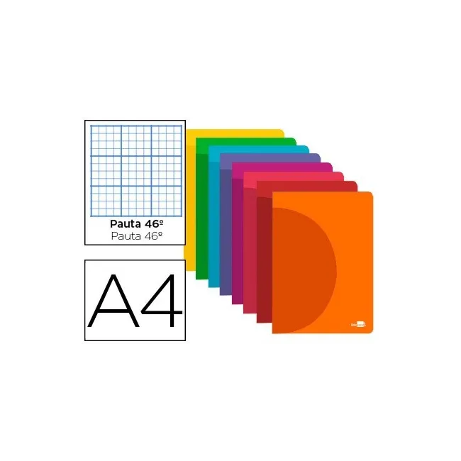 LIBRETA LIDERPAPEL 360 TAPA DE PLASTICO A4 48 HOJAS 90G/M2 RAYADO N...