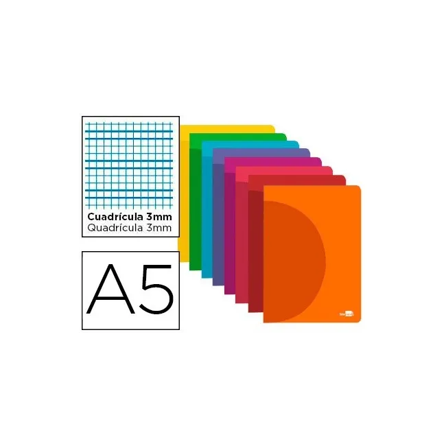 LIBRETA LIDERPAPEL 360 TAPA DE PLASTICO A5 48 HOJAS 90G/M2 CUADRO 3...
