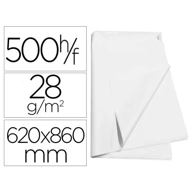 PAPEL MANILA 62X86 BLANCO -PAQUETE DE 500 HOJAS