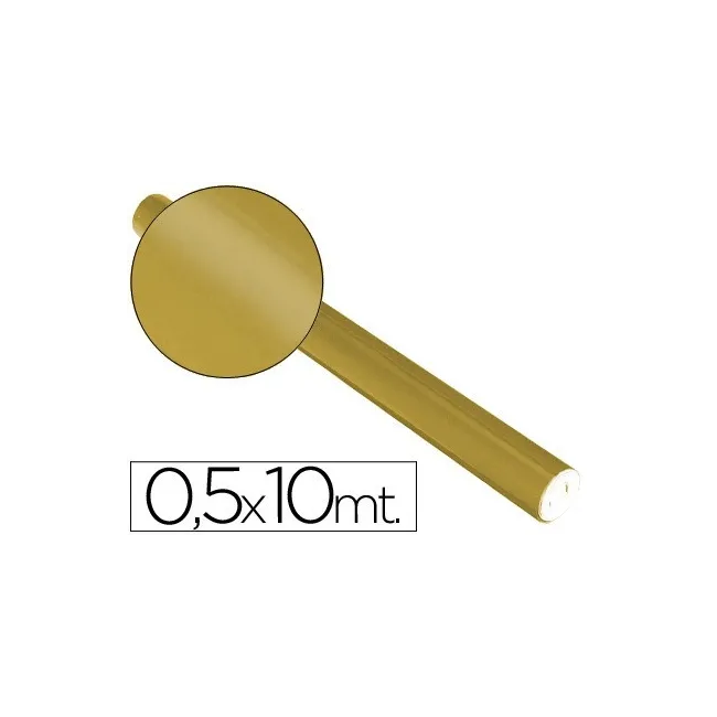 PAPEL METALIZADO ORO ROLLO CONTINUO DE 0,5 X 10 MT
