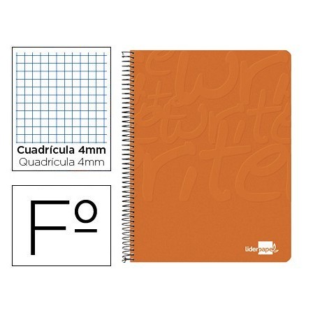 CUADERNO ESPIRAL LIDERPAPEL FOLIO WRITE TAPA BLANDA 80H 60GR CUADRO...