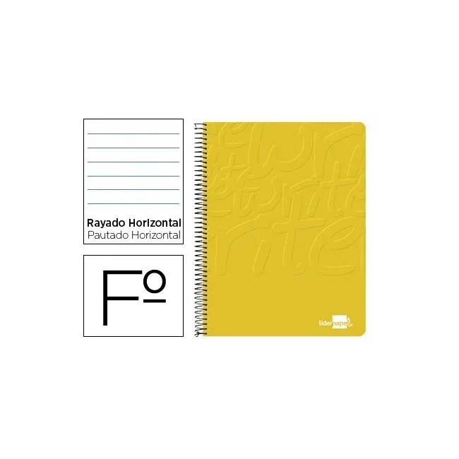 CUADERNO ESPIRAL LIDERPAPEL FOLIO WRITE TAPA BLANDA 80H 60GR HORIZO...