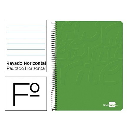 CUADERNO ESPIRAL LIDERPAPEL FOLIO WRITE TAPA BLANDA 80H 60GR HORIZO...