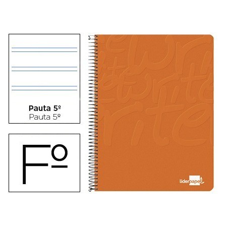 CUADERNO ESPIRAL LIDERPAPEL FOLIO WRITE TAPA BLANDA 80H 60GR PAUTA ...