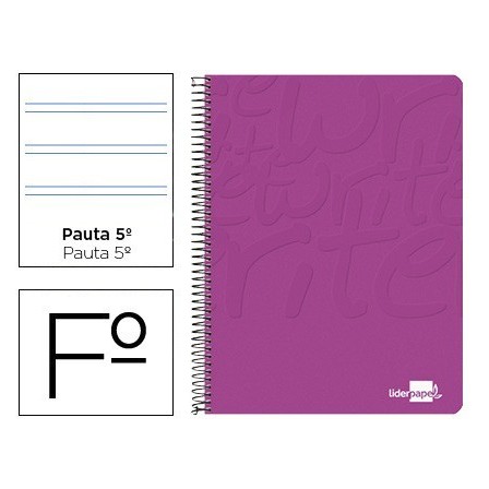CUADERNO ESPIRAL LIDERPAPEL FOLIO WRITE TAPA BLANDA 80H 60GR PAUTA ...