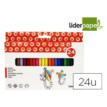 LAPICES CERA LIDERPAPEL CAJA DE 24 COLORES