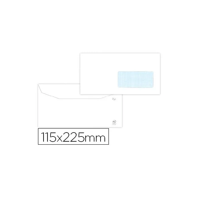 SOBRE LIDERPAPEL BLANCO 115X225 MM VENTANA DERECHA TRAPEZODIAL ENGO...