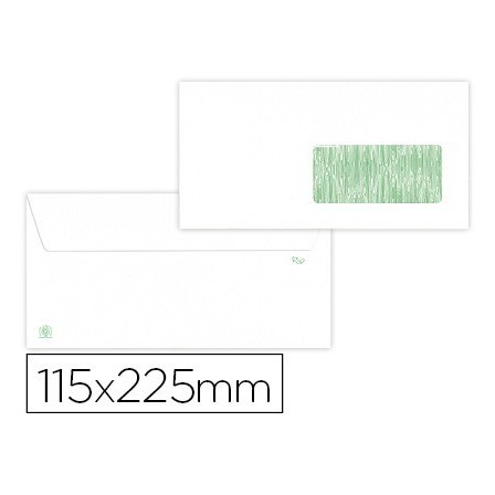 SOBRE LIDERPAPEL BLANCO 115X225 MM VENTANA DERECHA SOLAPA TIRA DE S...