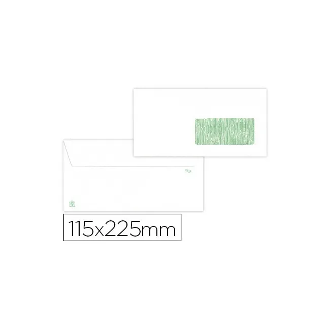 SOBRE LIDERPAPEL BLANCO 115X225 MM VENTANA DERECHA SOLAPA TIRA DE S...