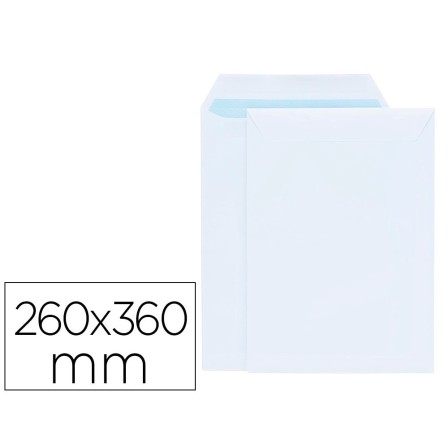 SOBRE LIDERPAPEL BOLSA BLANCO 260X360 MM SOLAPA TIRA DE SILICONA PA...