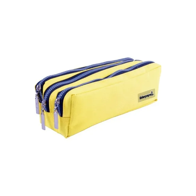 BOLSO ESCOLAR LIDERPAPEL PORTATODO RECTANGULAR 3 BOLSILLOS AMARILLO...