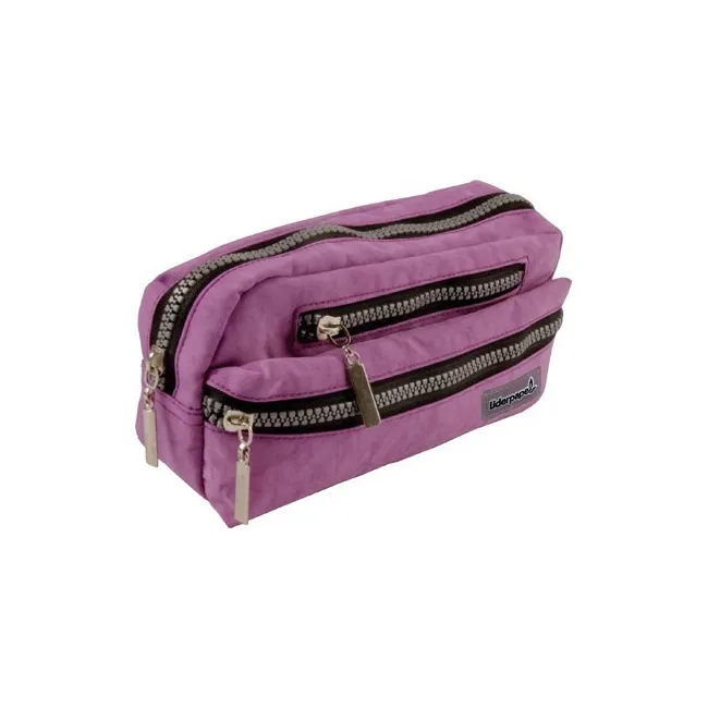 BOLSO ESCOLAR LIDERPAPEL PORTATODO OVALADO 3 BOLSILLOS VIOLETA PAST...