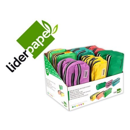 BOLSO ESCOLAR LIDERPAPEL PORTATODO EXPOSITOR DE 12 UNIDADES COLORES...