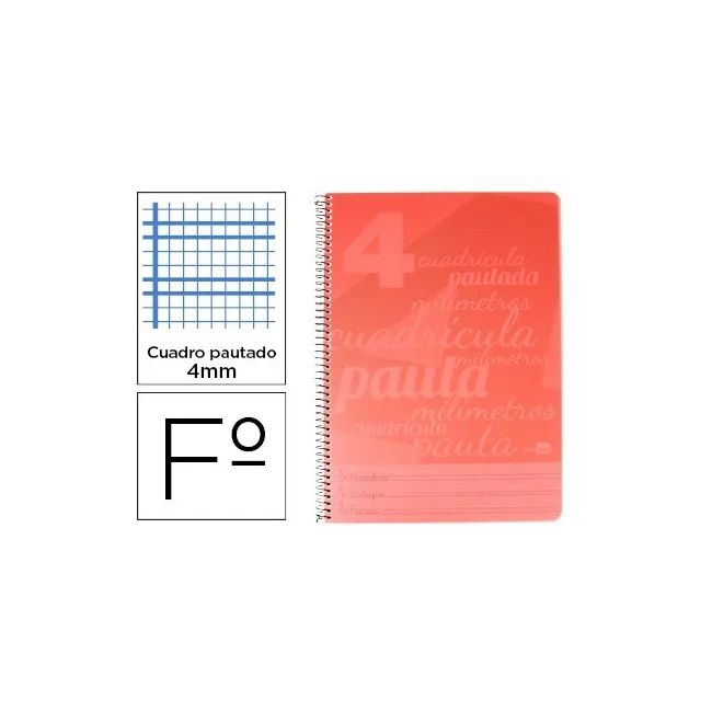 CUADERNO ESPIRAL LIDERPAPEL FOLIO PAUTAGUIA TAPA PLASTICO 80H 75GR ...
