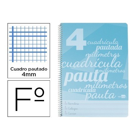 CUADERNO ESPIRAL LIDERPAPEL FOLIO PAUTAGUIA TAPA PLASTICO 80H 75GR ...
