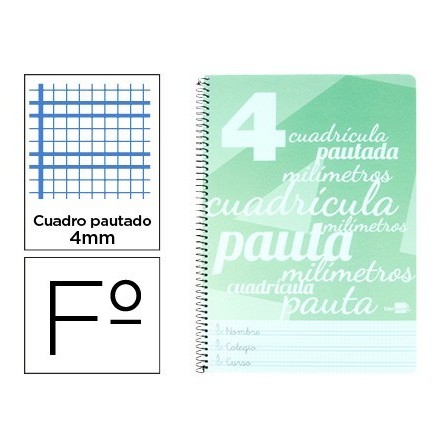 CUADERNO ESPIRAL LIDERPAPEL FOLIO PAUTAGUIA TAPA PLASTICO 80H 75GR ...